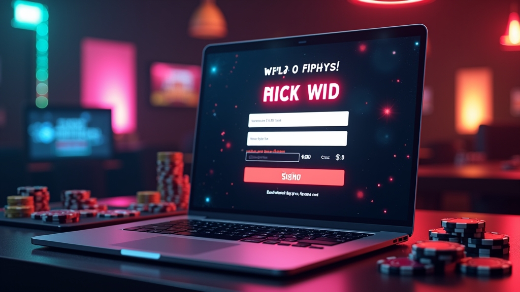 Welcome offer banner above a signup form with a glowing promo code field.